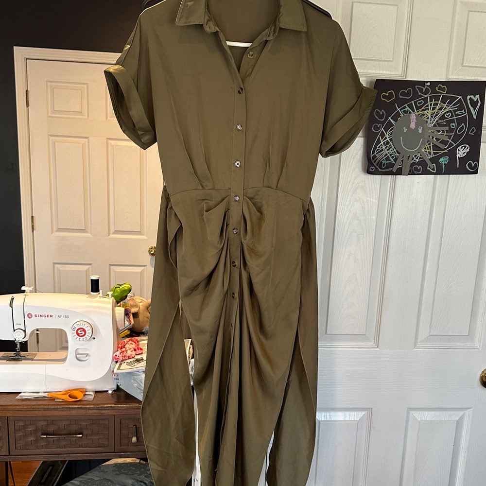 Olive Green Midi Dress